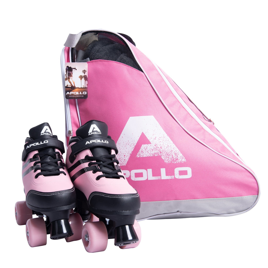 Apollo Funsport - Apollo Skate Bag praktische Tasche für Schlittschuhe und Rollsport - Rosa/Grau