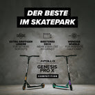 Apollo - High End Stunt Scooter - Genesis Pro X Competition mit ABEC 9 Kugellagern - Schwarz Gold
