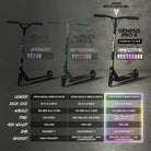 Apollo - High End Stunt Scooter - Genesis Pro X Competition mit ABEC 9 Kugellagern - Rainbow