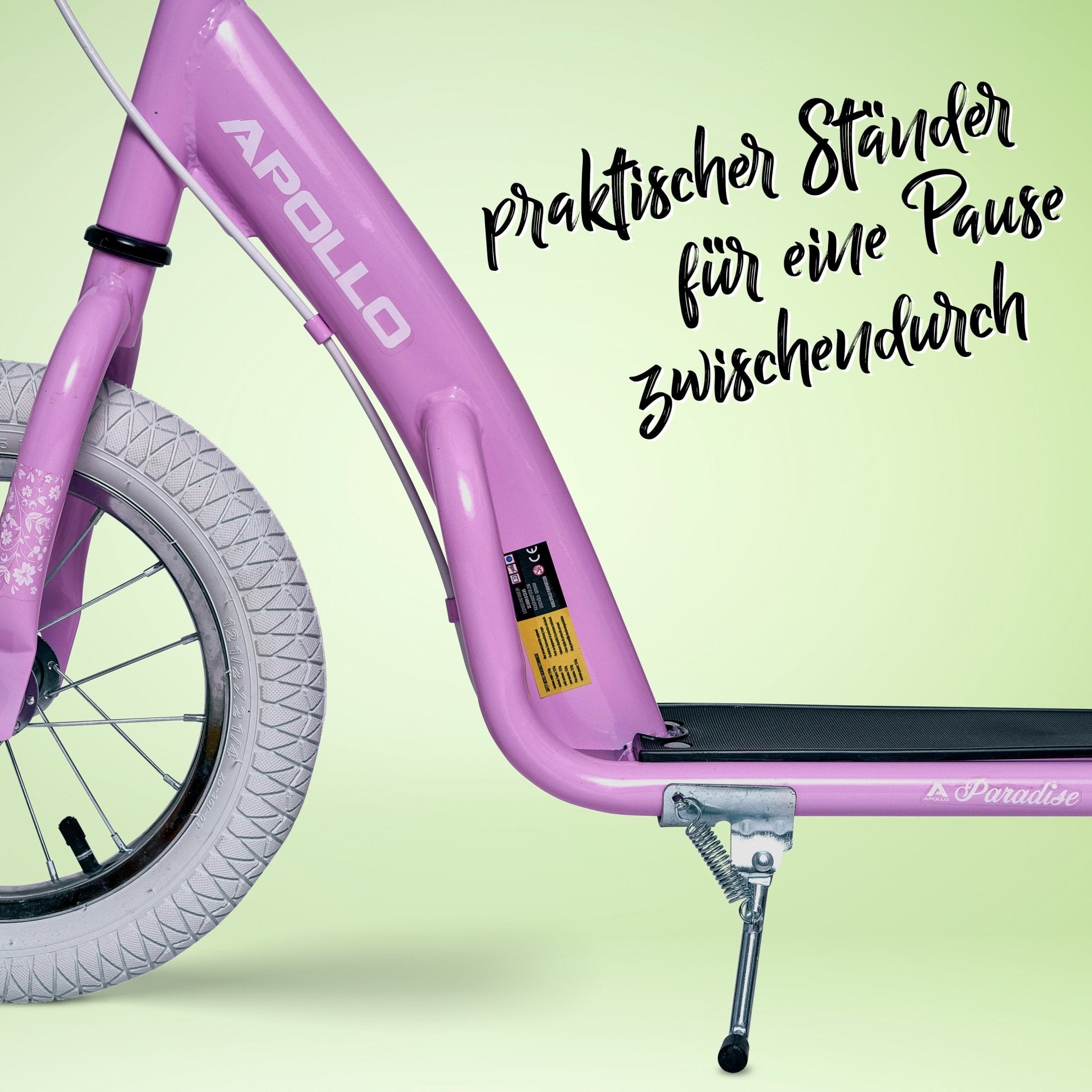 Apollo - Retro Scooter Paradise Roller mit Luftreifen 12,5 Zoll - Rosa