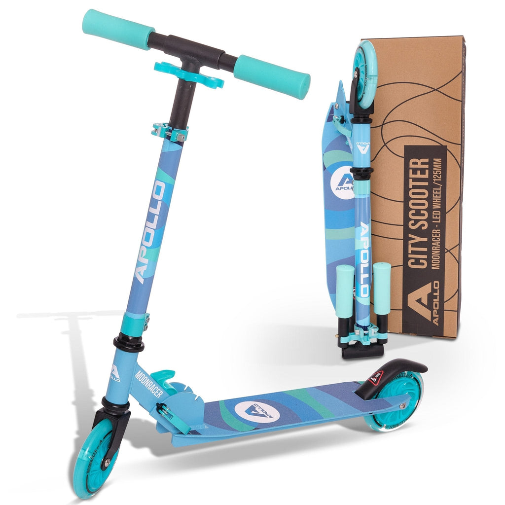 Apollo - Scooter LED - "Moonracer" City Scooter Kinder mit Federung - Mint
