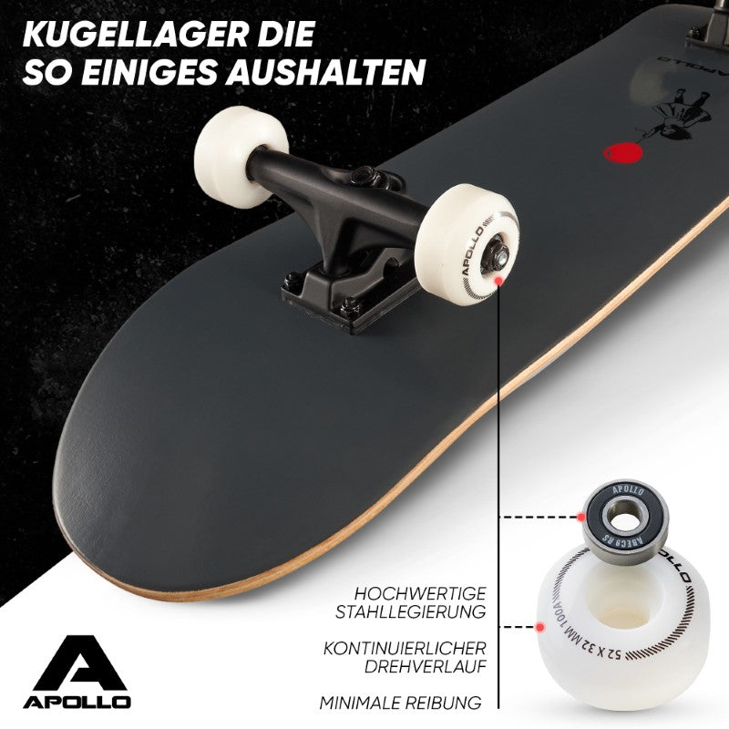 Apollo - Skateboard - Balloon - 7-lagiges Holz-Komplettboard mit ABEC 7 -