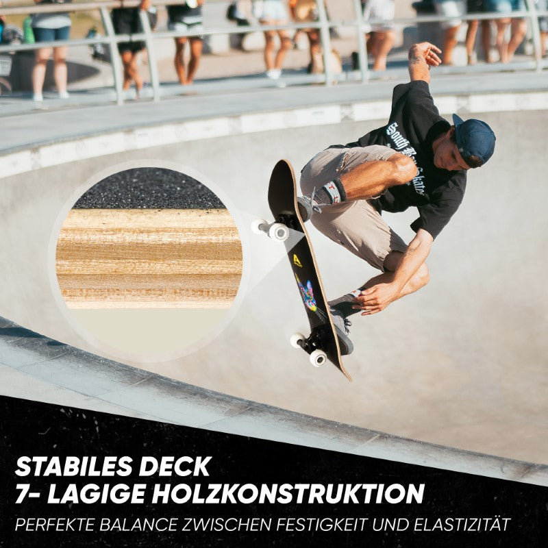 Apollo - Skateboard - Cat - 7-lagiges Holz-Komplettboard mit ABEC 7 -