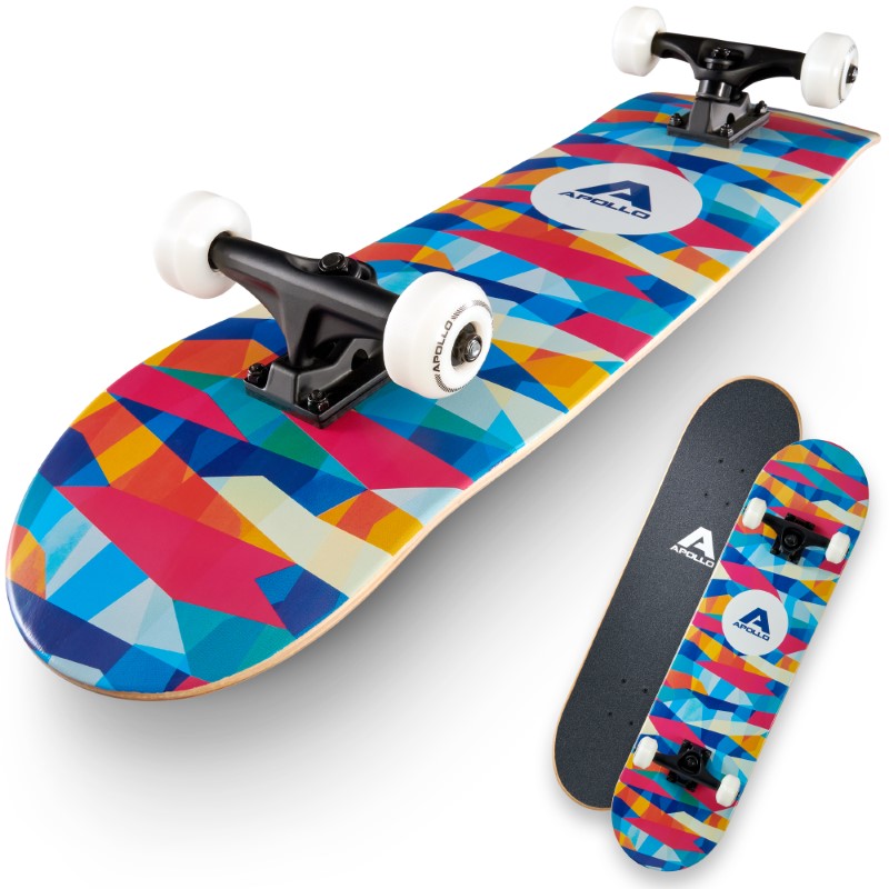 Apollo - Skateboard - Mosaik - 7-lagiges Holz-Komplettboard mit ABEC 7 -