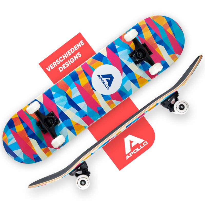 Apollo - Skateboard - Mosaik - 7-lagiges Holz-Komplettboard mit ABEC 7 -