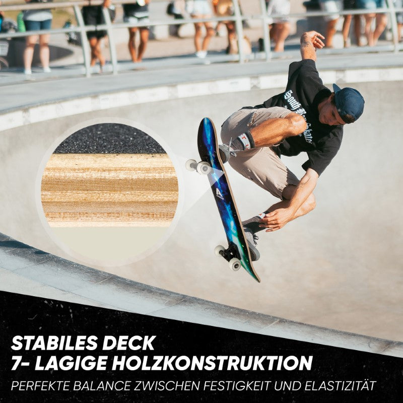 Apollo - Skateboard - Galaxy - 7-lagiges Holz-Komplettboard mit ABEC 7 -