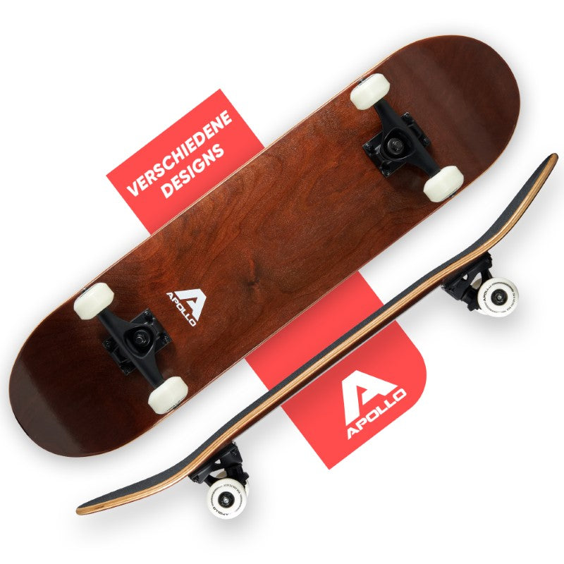 Apollo - Skateboard - Plain Wood - 7-lagiges Holz-Komplettboard mit ABEC 7 -