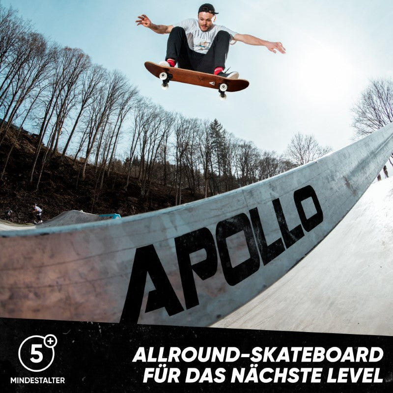 Apollo - Skateboard - Plain Wood - 7-lagiges Holz-Komplettboard mit ABEC 7 -