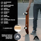 Apollo - Skateboard - Plain Wood - 7-lagiges Holz-Komplettboard mit ABEC 7 -