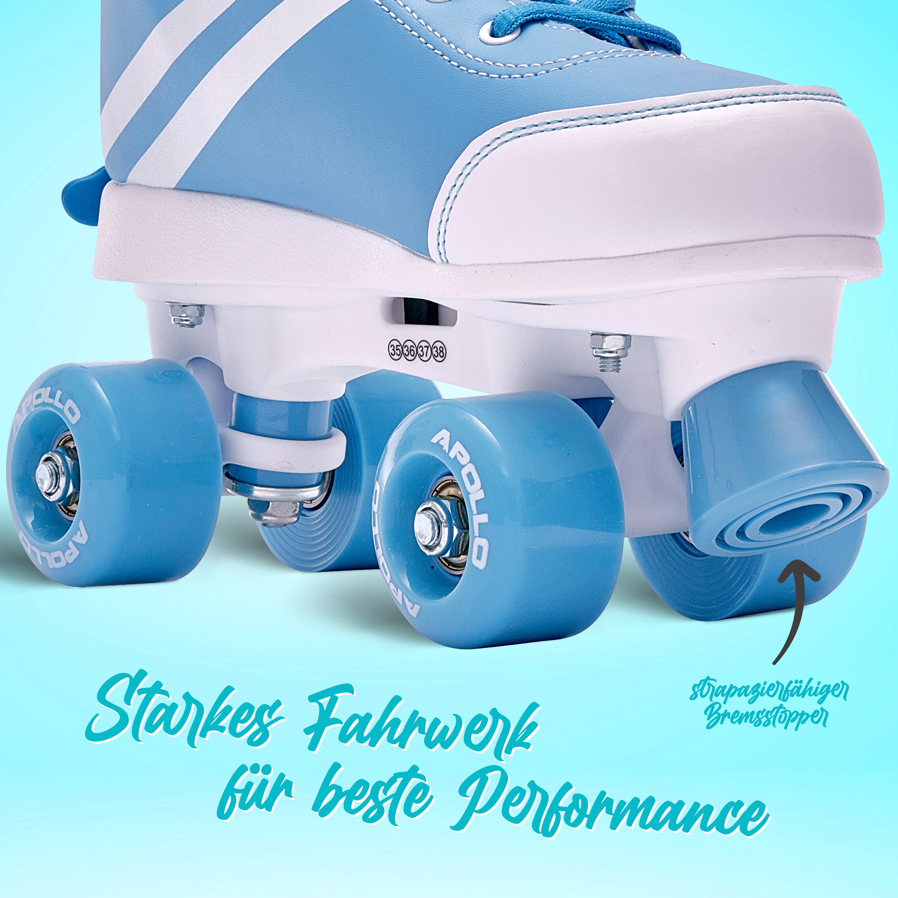 Apollo - Disco Roller Soft Boots größenverstellbare Rollschuhe für Kinder - Blueberry -