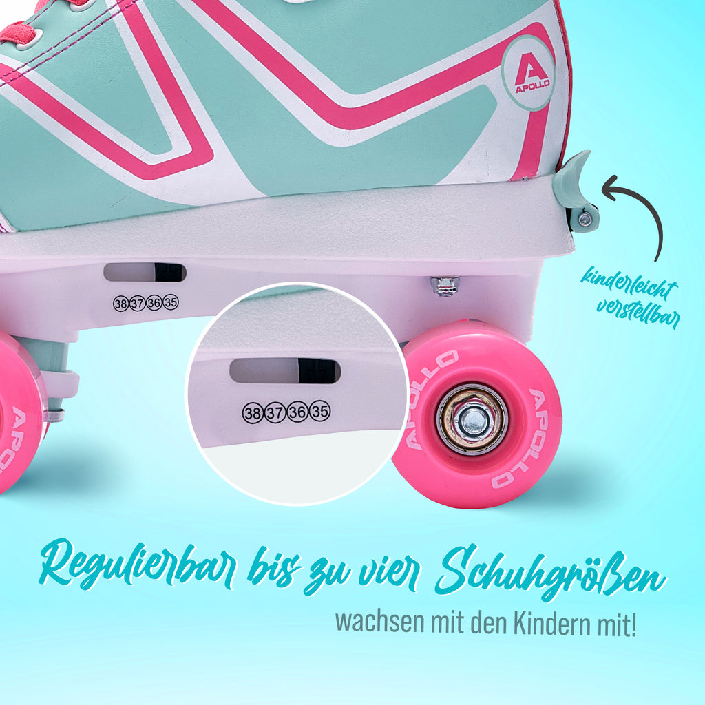 Apollo - Disco Roller Soft Boots größenverstellbare Rollschuhe für Kinder - Candy -