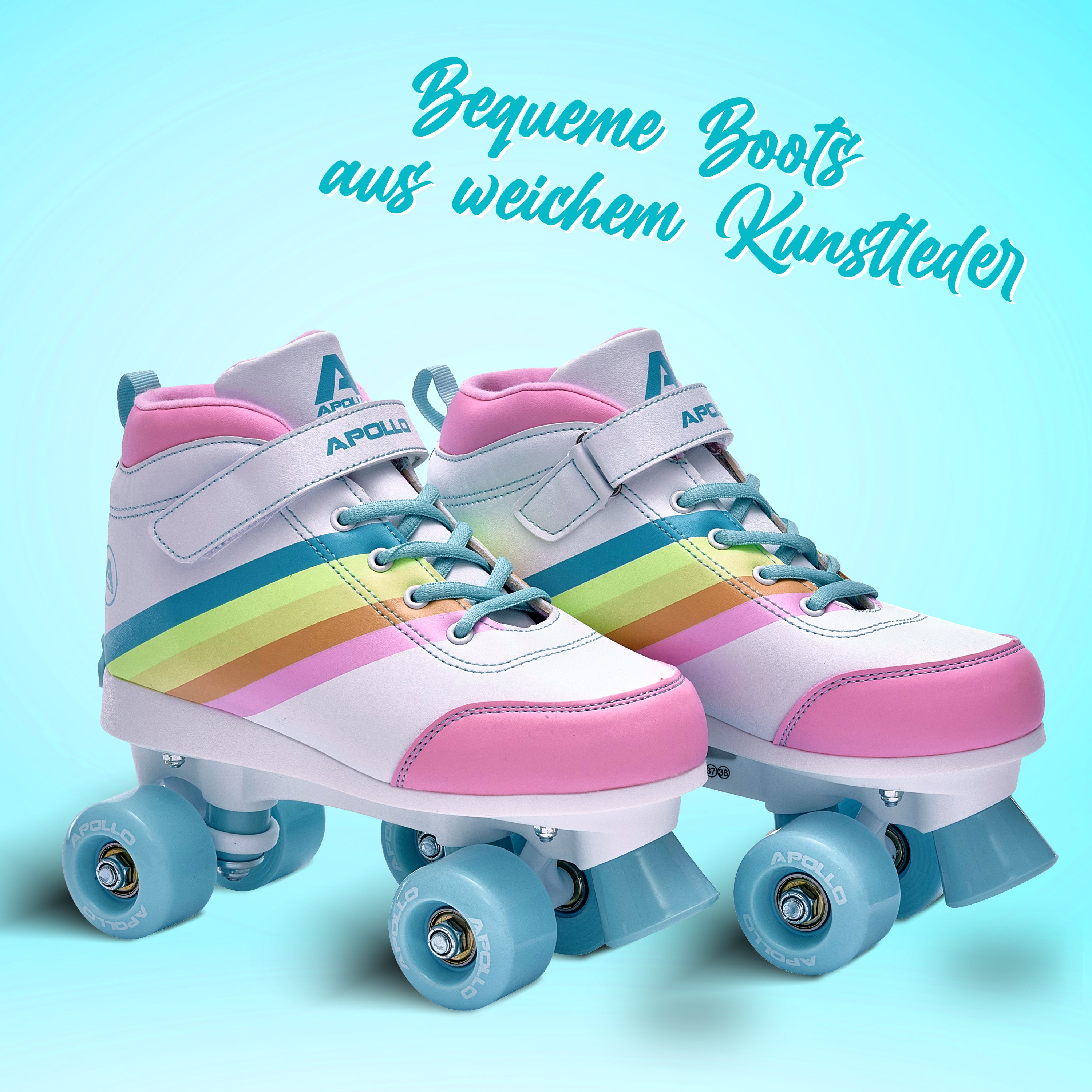 Apollo - Soft Boots größenverstellbare Rollschuhe für Kinder - Rainbow Star -