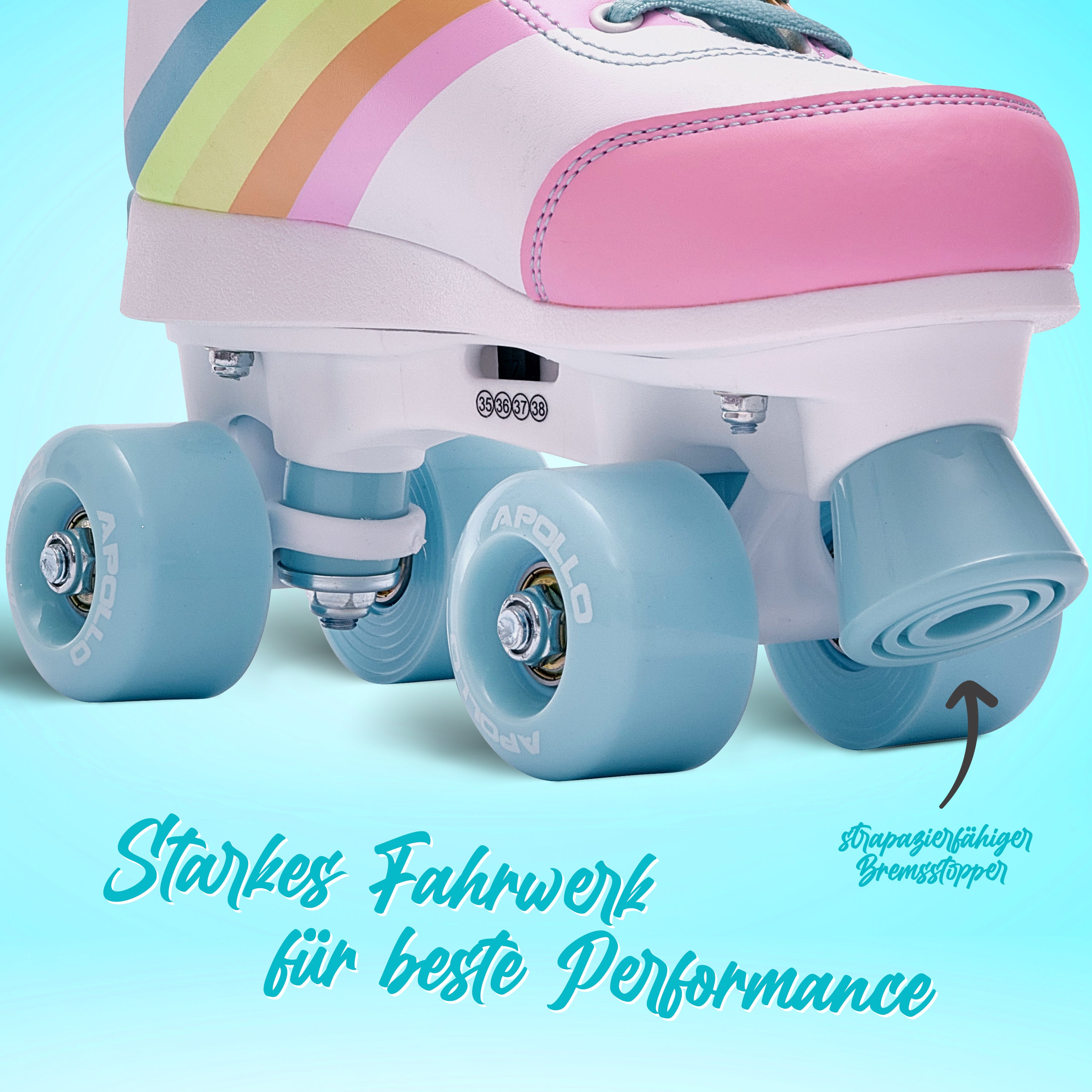 Apollo - Soft Boots größenverstellbare Rollschuhe für Kinder - Rainbow Star -