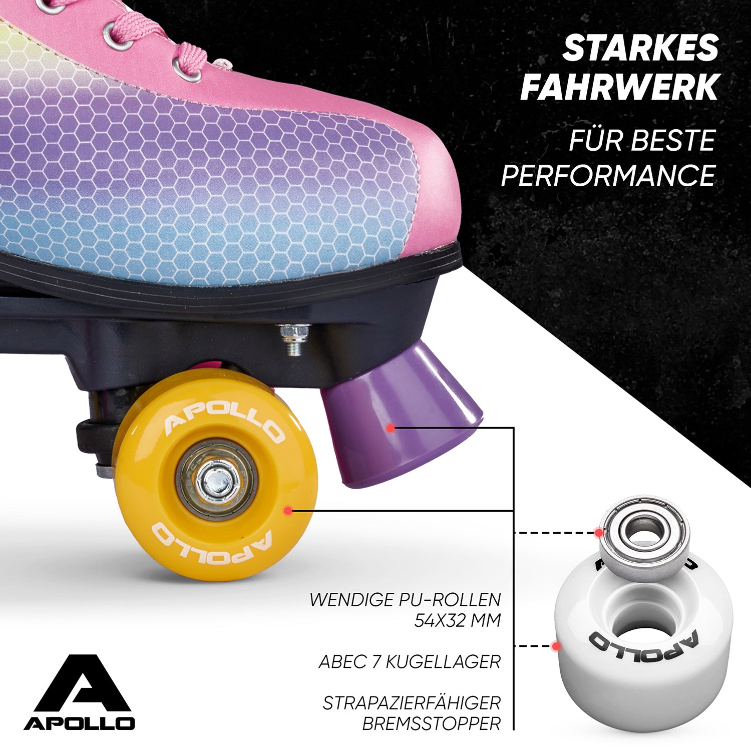 Apollo - Classic Roller Rollschuhe für Kinder und Erwachsene - Dancing Queen -