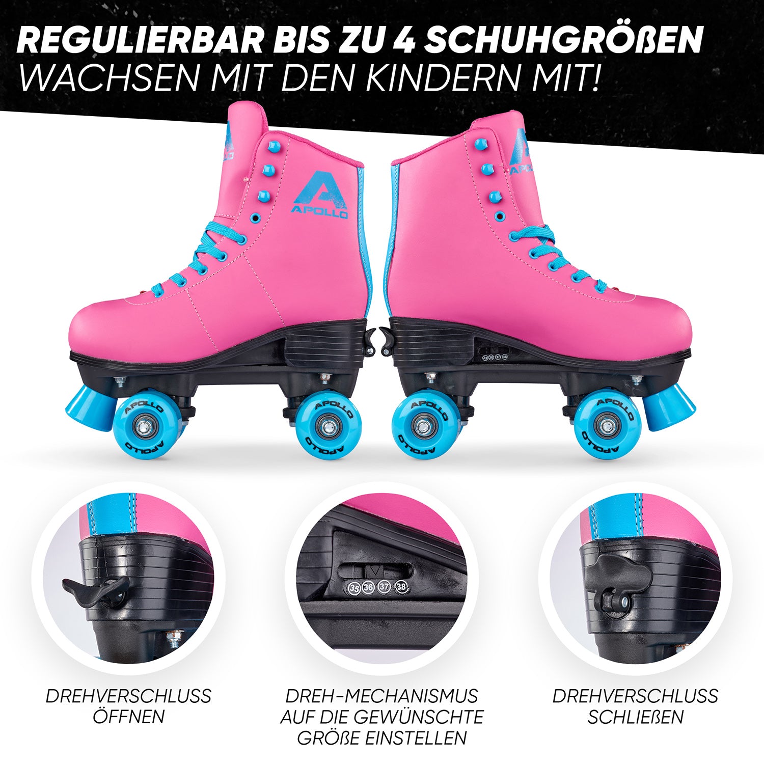 Apollo - Classic Roller Rollschuhe für Kinder und Erwachsene - Funky -