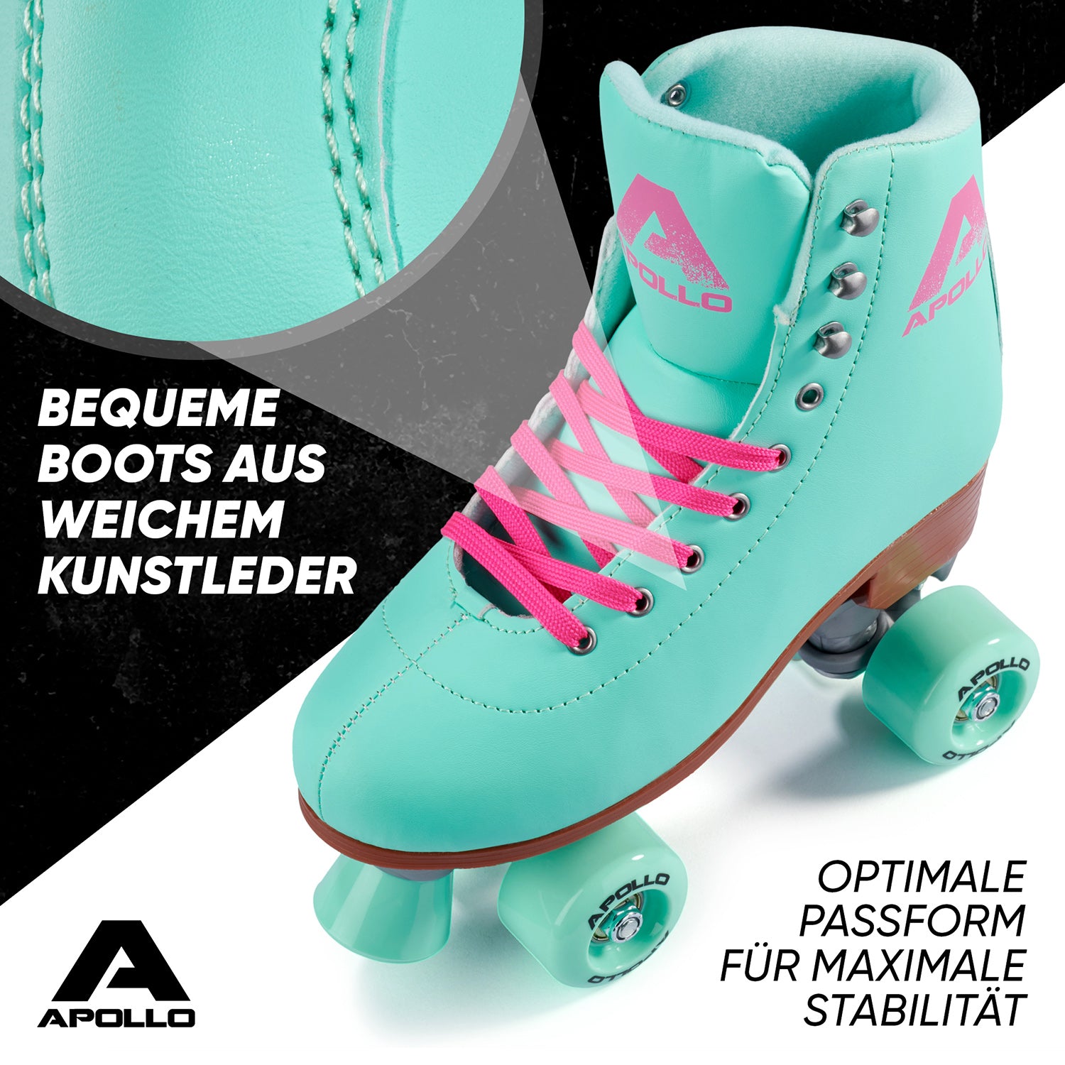 Apollo - Classic Roller Rollschuhe für Kinder und Erwachsene - Lagoon -
