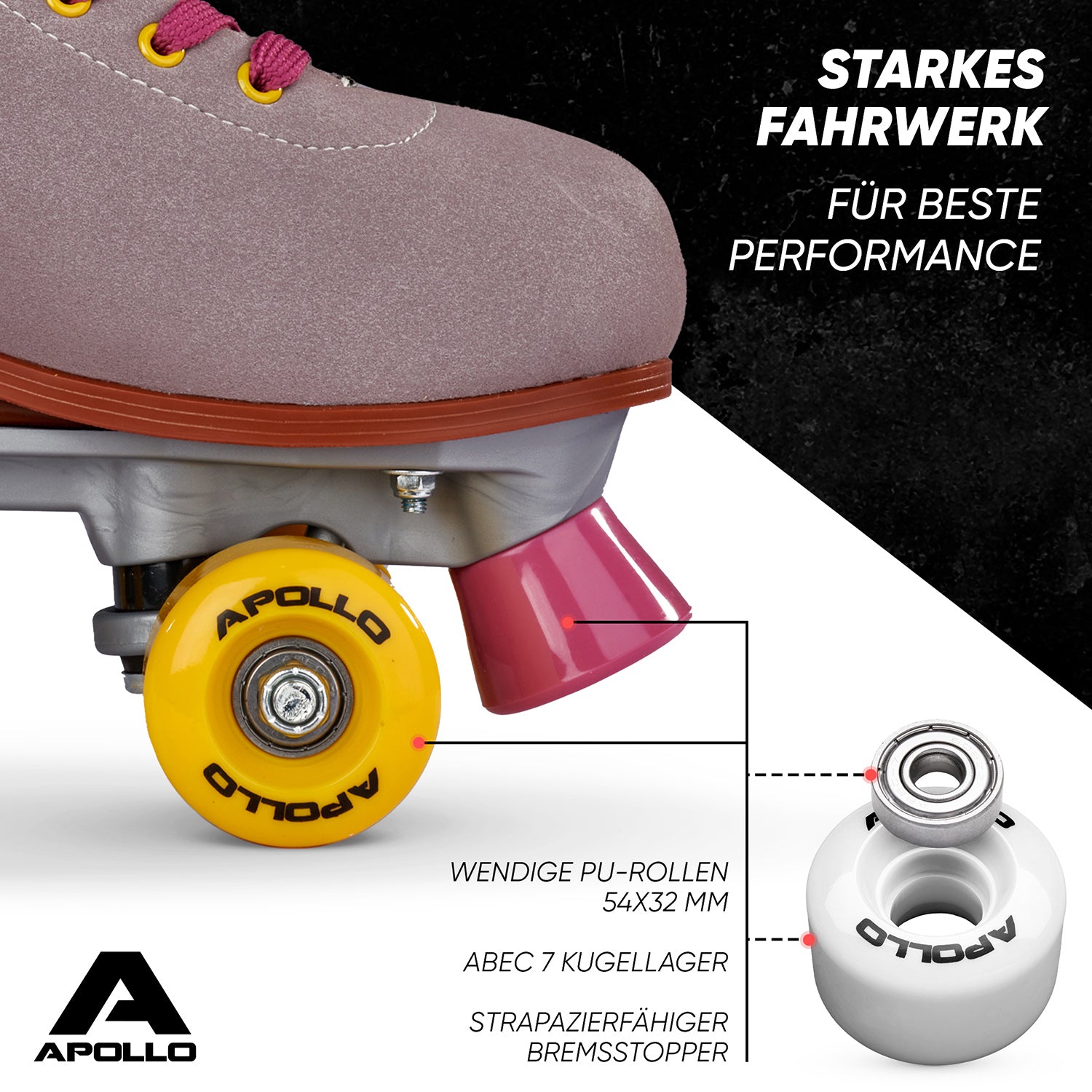 Apollo - Classic Roller Rollschuhe für Kinder und Erwachsene - Nightfever -